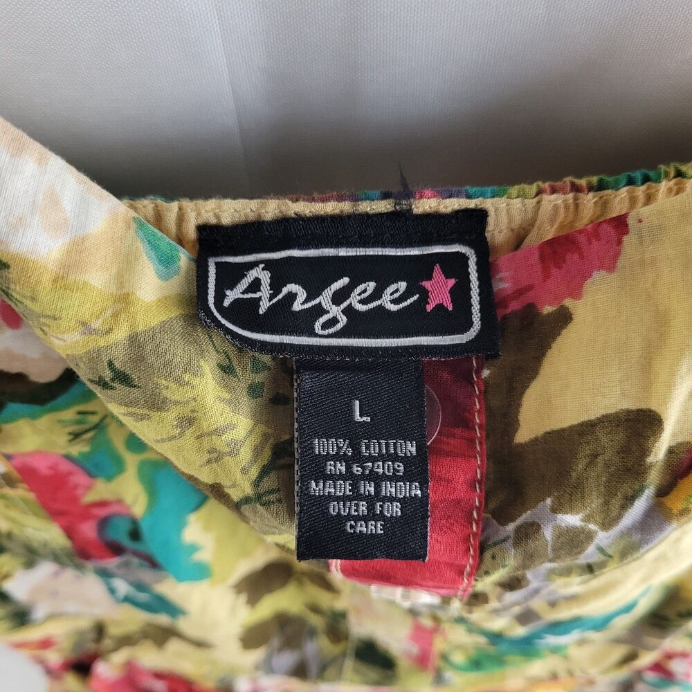Argee Sz L Sleeveless Floral Tiered Mini Dress - Picture 4 of 5